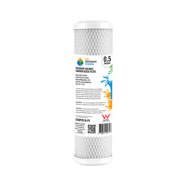 10'' x 2.5'' 0.5 micron carbon block premium chlorine , taste, odour, replacement filter (nccb1025)