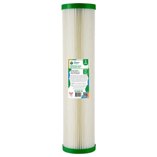 water filter 20" X 4.5"  5 Micron Pleated dirt and sediment replacement  filters