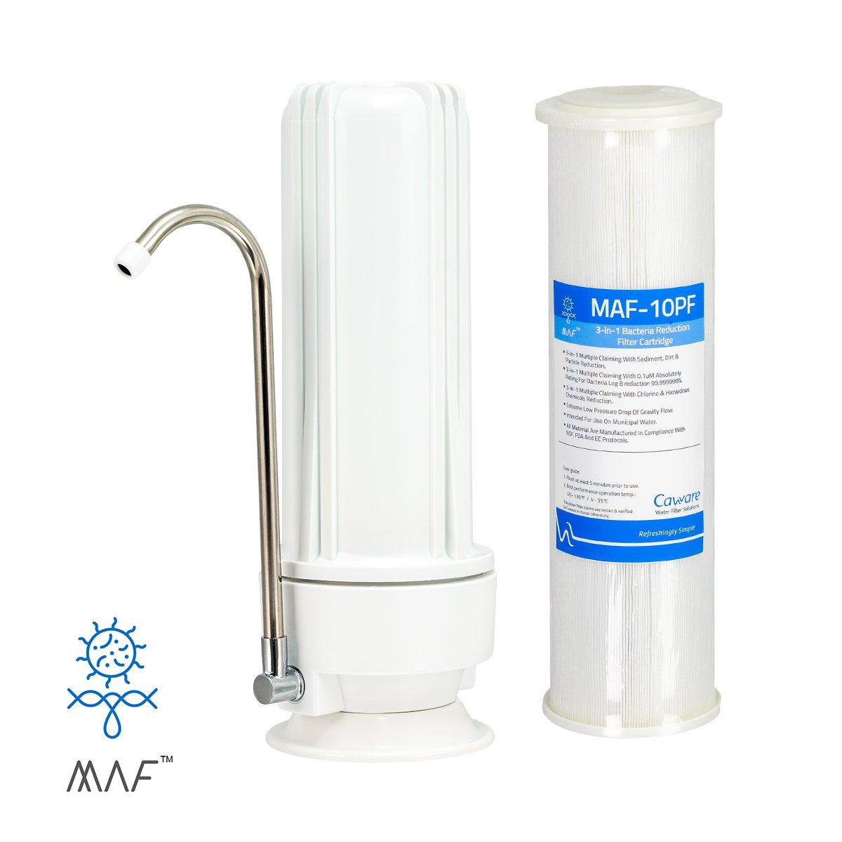 HPF benchtop water filter 0.1 sediment chemical bacterial reduction filter