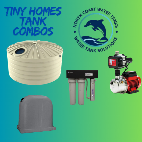Bushmans 10,000L squat premium round poly Rainwater Tank Package – orange sj100pm10 pressure Pump-uv guard cpw55 filter System- pump cover