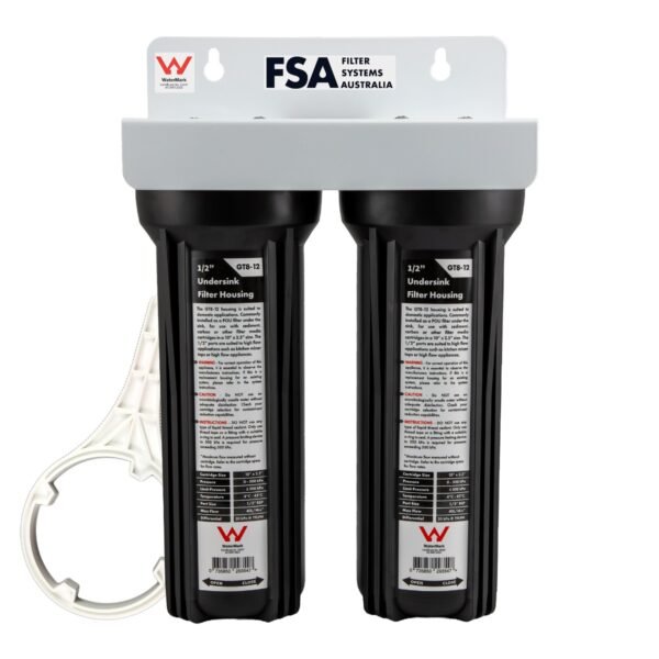 Light Duty Plumbed-In Twin Multi-Purpose Caravan / R.v / Tiny Home Water Filter System 10''x 2.5''