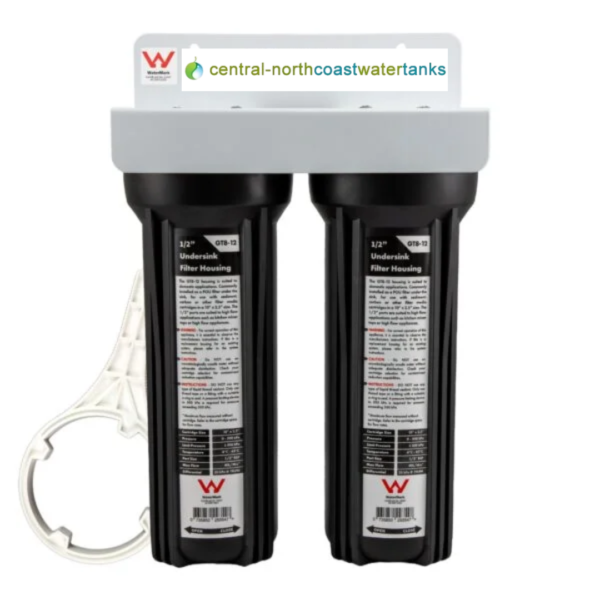 Light Duty Plumbed-In Twin Multi-Purpose Caravan / R.v / Tiny Home Water Filter System 10''x 2.5''