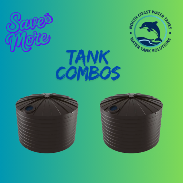 BUSHMAN TANKS 2 X 25000 Litre ROUND POLY RAINWATER TANKS UV- STABILIZED  3.78D X 2.42 INLET H X 2.79 TOTAL H  (NCBT25000)