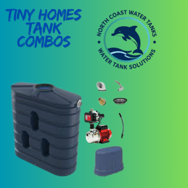 Bushmans 1000L premium Slimline poly Rainwater Tank Package – orange sj100pm10 pressure Pump- pump cover