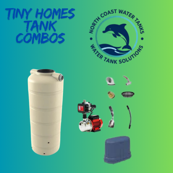 Bushmans 1000L premium Slimline mod poly Rainwater Tank Package – orange sj100pm10 pressure Pump- pump cover