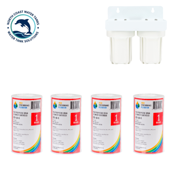1 Micron Polyspun Sediment Filter Cartridge 5'' x 2.5''     caravan under sink   4 pack