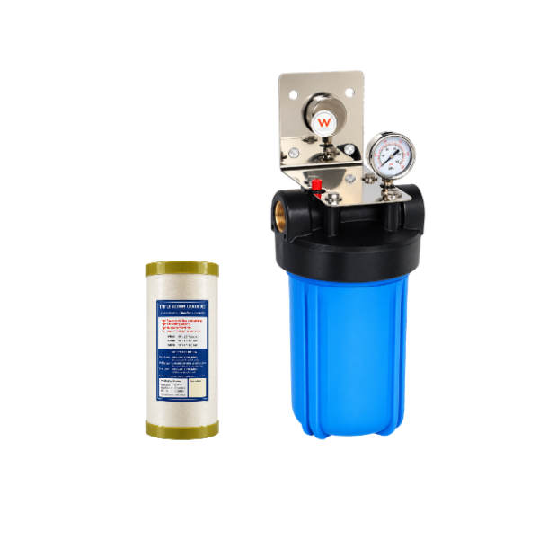 Big Blue/High Flow Single 10″x 4.5” Whole House Water Filter small cabins tiny homes ideal for mains water or tank water