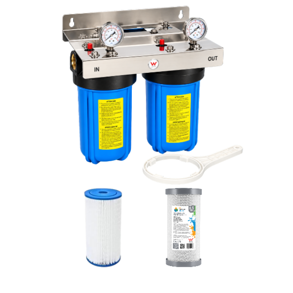 Big Blue/High Flow Twin 10″ x 4.5” Whole House Water Filter